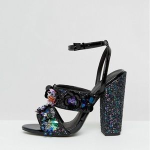 ASOS HEROISM Embellished Heeled Sandals